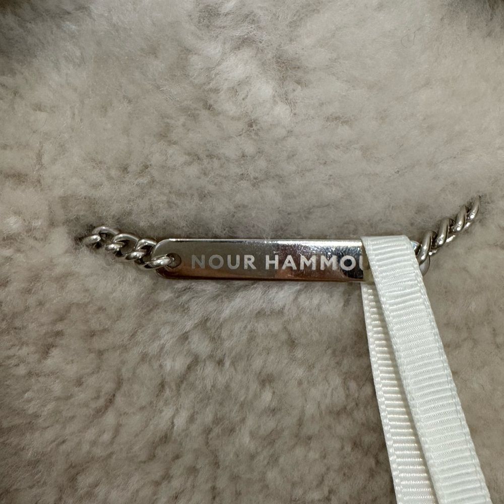 NWT NOUR HAMMOUR Asymmetric shearling coat - Picture 11 of 14